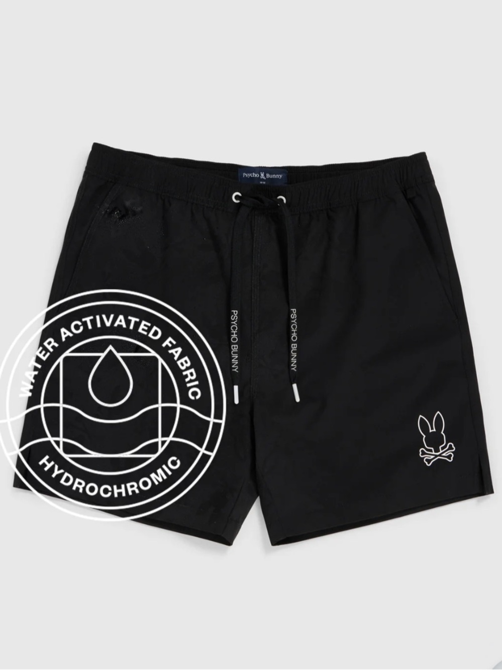 Psycho Bunny Black Hydrochromic Swim Trunks Size 10-12